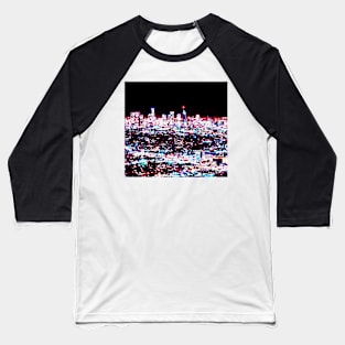 Crowded City at Night Baseball T-Shirt